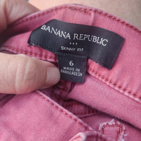 Banana Republic High Rise Skinny Fit Ankle Stretch Rusty Coral Jeans Women's 6 - Picture 4 of 6